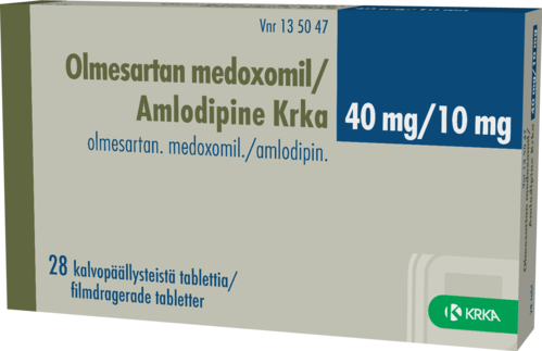OLMESARTAN MEDOXOMIL/AMLODIPINE KRKA 40/10 mg tabletti, kalvopäällysteinen 1 x 28 fol