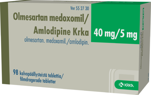 OLMESARTAN MEDOXOMIL/AMLODIPINE KRKA 40/5 mg tabletti, kalvopäällysteinen 1 x 98 fol