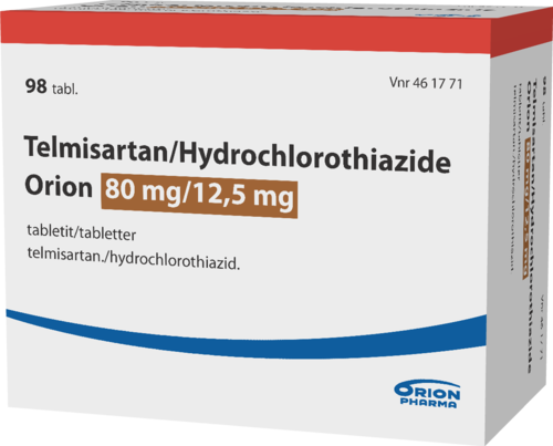 TELMISARTAN/HYDROCHLOROTHIAZIDE ORION 80/12,5 mg tabletti 1 x 98 fol