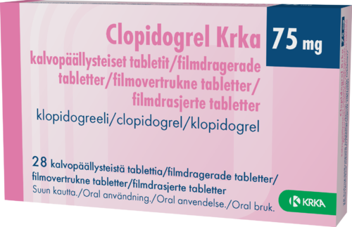 CLOPIDOGREL KRKA 75 mg tabletti, kalvopäällysteinen 1 x 28 fol
