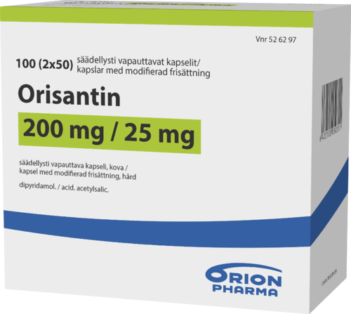 ORISANTIN 200/25 mg säädellysti vapauttava kapseli, kova 1 x 100 kpl