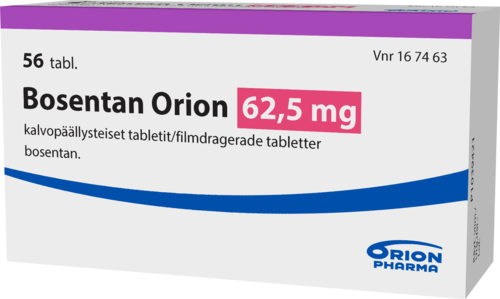 BOSENTAN ORION 62,5 mg tabletti, kalvopäällysteinen 1 x 56 fol
