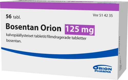 BOSENTAN ORION 125 mg tabletti, kalvopäällysteinen 1 x 56 fol