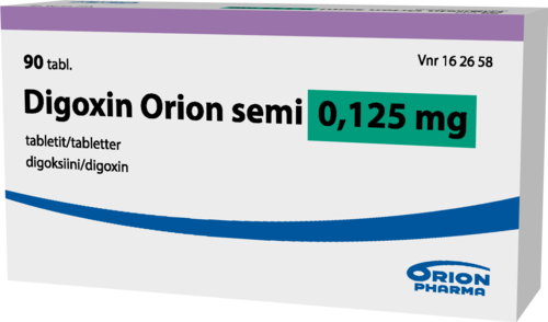 DIGOXIN ORION SEMI 0,125 mg tabletti 1 x 90 fol