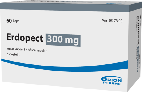 ERDOPECT 300 mg kapseli, kova 1 x 60 fol