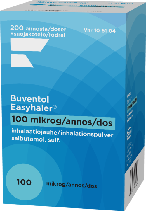 BUVENTOL EASYHALER 100 mikrog/annos inhalaatiojauhe 1 x 200 annosta