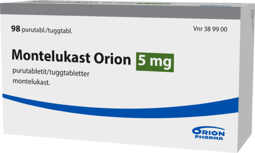 MONTELUKAST ORION 5 mg purutabletti 1 x 98 fol
