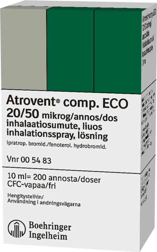 ATROVENT COMP. ECO 20/50 mikrog/annos inhalaatiosumute, liuos 1 x 200 annosta
