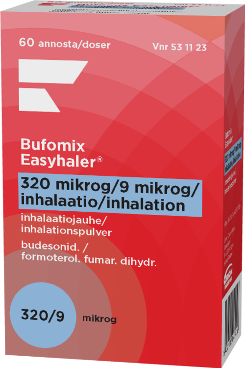 BUFOMIX EASYHALER 320/9 mikrog/annos inhalaatiojauhe 1 x 60 annosta