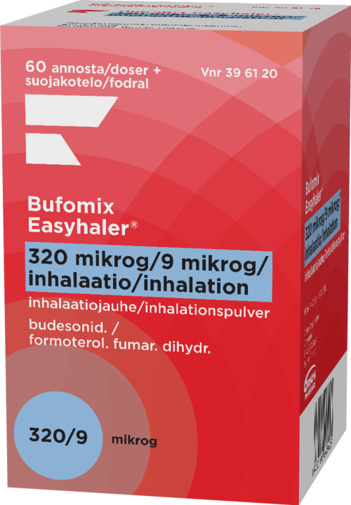 BUFOMIX EASYHALER 320/9 mikrog/annos inhalaatiojauhe 1 x 60 annosta