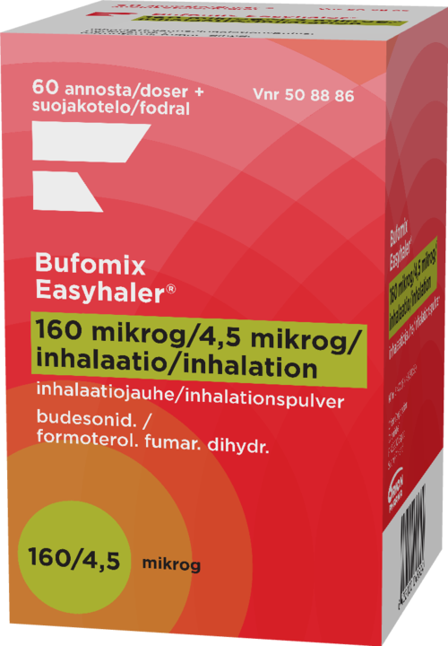 BUFOMIX EASYHALER 160/4,5 mikrog/annos inhalaatiojauhe 1 x 60 annosta