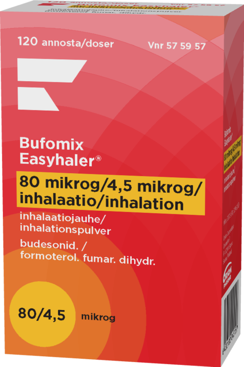 BUFOMIX EASYHALER 80/4,5 mikrog/annos inhalaatiojauhe 1 x 120 annosta