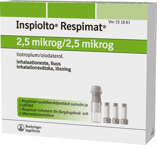 INSPIOLTO RESPIMAT 2,5/2,5 mikrog inhalaationeste, liuos 3 x 60 suihketta