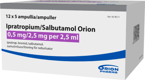 IPRATROPIUM/SALBUTAMOL ORION 0,5/2,5 mg/2,5 ml sumutinliuos 60 x 2,5 ml