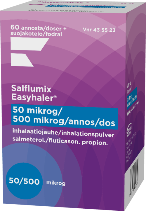 SALFLUMIX EASYHALER 50/500 mikrog/annos inhalaatiojauhe 1 x 60 annosta