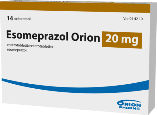 ESOMEPRAZOL ORION 20 mg enterotabletti 1 x 14 fol
