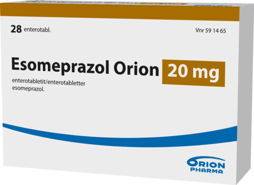 ESOMEPRAZOL ORION 20 mg enterotabletti 1 x 28 fol