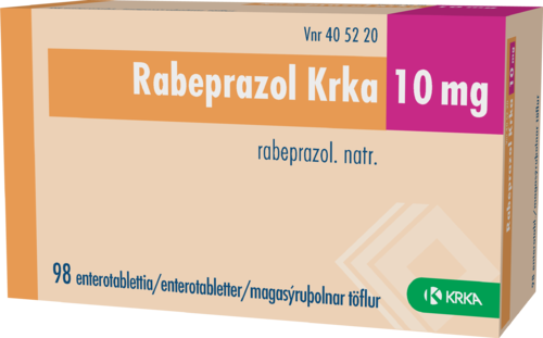 RABEPRAZOL KRKA 10 mg enterotabletti 1 x 98 fol