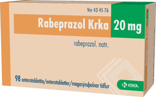 RABEPRAZOL KRKA 20 mg enterotabletti 1 x 98 fol