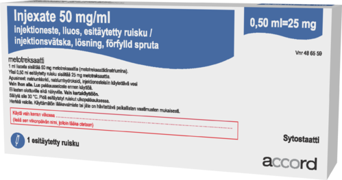 INJEXATE 50 mg/ml injektioneste, liuos, esitäytetty ruisku 1 x 0,5 ml