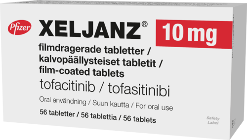 XELJANZ tabletti, kalvopäällysteinen 5 mg, 10 mg 10 mg tabletti, kalvopäällysteinen 1 x 56 fol