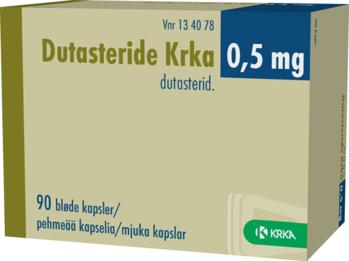 DUTASTERIDE KRKA 0,5 mg kapseli, pehmeä 1 x 90 fol