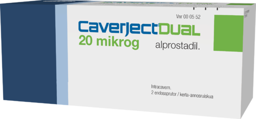 CAVERJECT DUAL 20 mikrog injektiokuiva-aine ja liuotin, liuosta varten 1 x 2 kpl