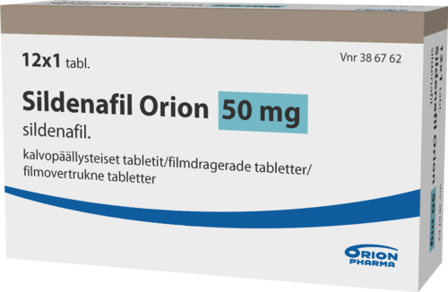 SILDENAFIL ORION 50 mg tabletti, kalvopäällysteinen 12 x 1 fol
