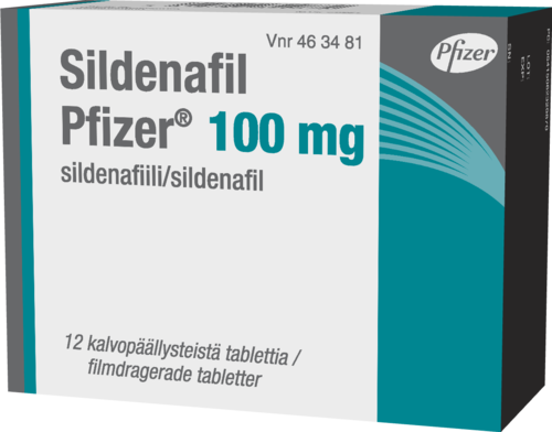 SILDENAFIL PFIZER 100 mg tabletti, kalvopäällysteinen 1 x 12 fol