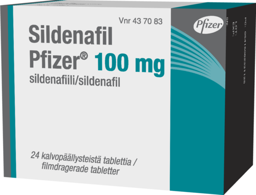 SILDENAFIL PFIZER 100 mg tabletti, kalvopäällysteinen 1 x 24 fol