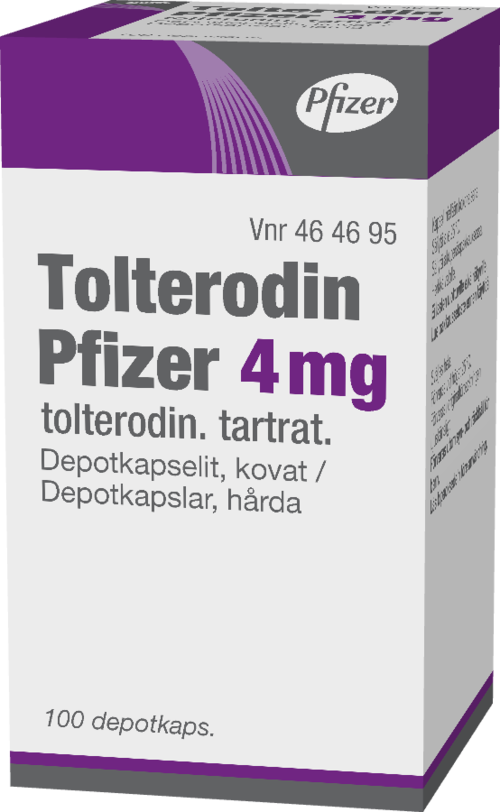 TOLTERODIN PFIZER 4 mg depotkapseli, kova 1 x 100 kpl