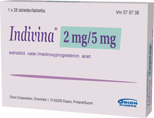INDIVINA 2/5 mg tabletti 1 x 28 fol