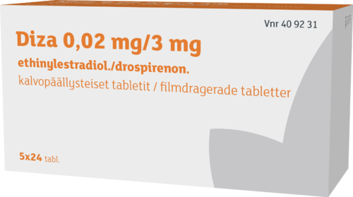 DIZA 0,02/3 mg tabletti, kalvopäällysteinen 5 x 24 fol