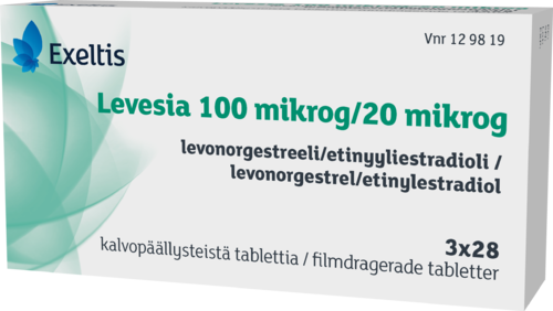 LEVESIA 100/20 mikrog tabletti, kalvopäällysteinen 3 x 28 fol