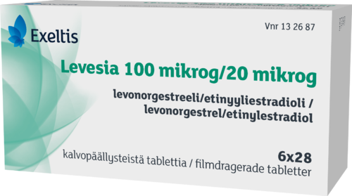 LEVESIA 100/20 mikrog tabletti, kalvopäällysteinen 6 x 28 fol