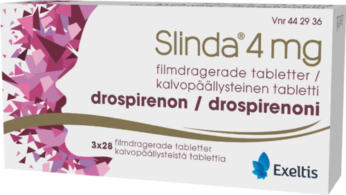 SLINDA 4 mg tabletti, kalvopäällysteinen 3 x 28 fol