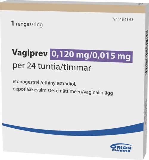 VAGIPREV 0,120/0,015 mg/24 h depotlääkevalmiste, emättimeen 1 x 1 kpl
