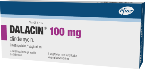 DALACIN 100 mg emätinpuikko 1 x 3 kpl