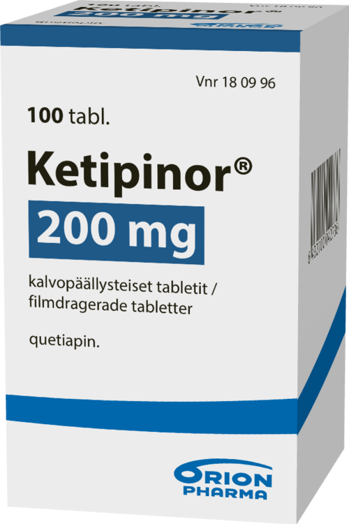 KETIPINOR 200 mg tabletti, kalvopäällysteinen 1 x 100 kpl