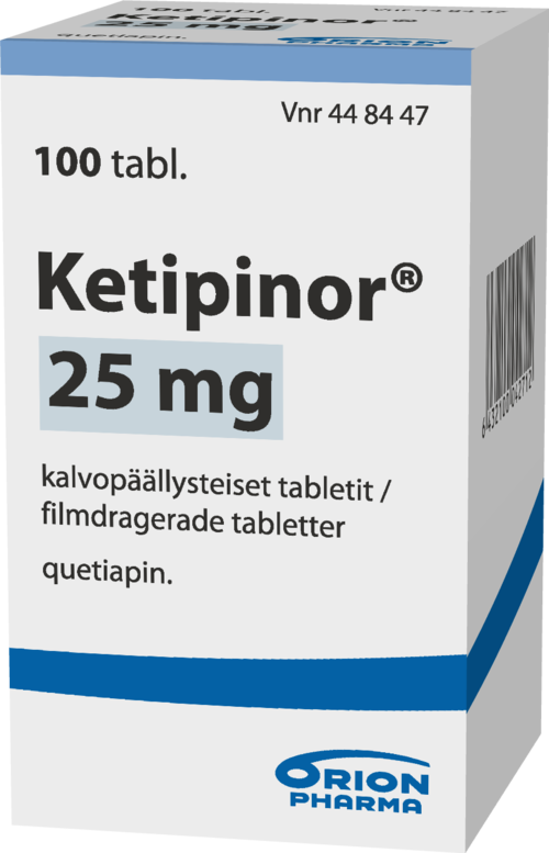 KETIPINOR 25 mg tabletti, kalvopäällysteinen 1 x 100 kpl