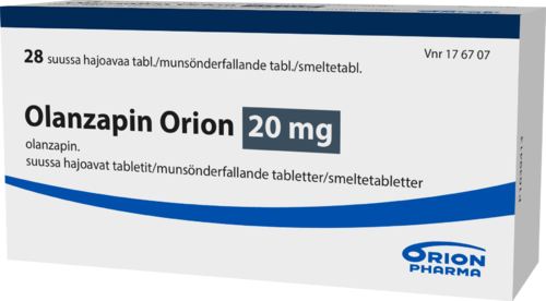 OLANZAPIN ORION 20 mg tabletti, suussa hajoava 1 x 28 fol