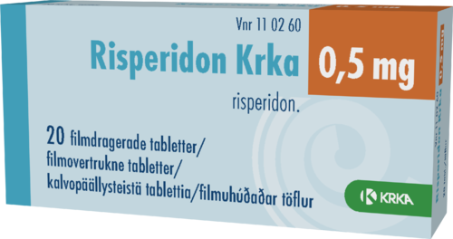 RISPERIDON KRKA 0,5 mg tabletti, kalvopäällysteinen 1 x 20 fol