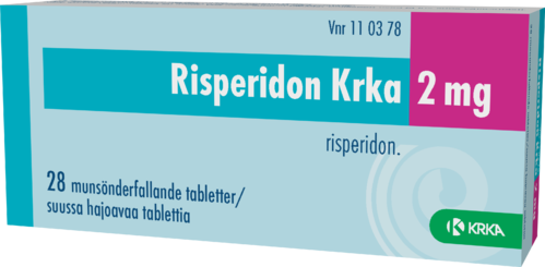 RISPERIDON KRKA 2 mg tabletti, suussa hajoava 1 x 28 fol