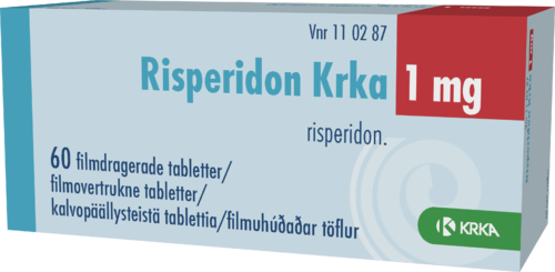 RISPERIDON KRKA 1 mg tabletti, kalvopäällysteinen 1 x 60 fol