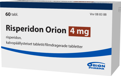 RISPERIDON ORION 4 mg tabletti, kalvopäällysteinen 1 x 60 fol