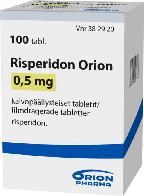 RISPERIDON ORION 0,5 mg tabletti, kalvopäällysteinen 1 x 100 kpl