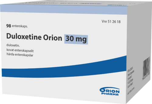 DULOXETINE ORION 30 mg enterokapseli, kova 1 x 98 fol