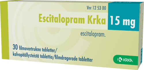 ESCITALOPRAM KRKA 15 mg tabletti, kalvopäällysteinen 1 x 30 fol