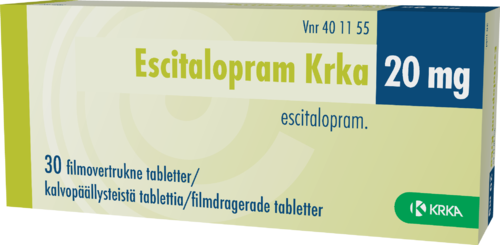 ESCITALOPRAM KRKA 20 mg tabletti, kalvopäällysteinen 1 x 30 fol