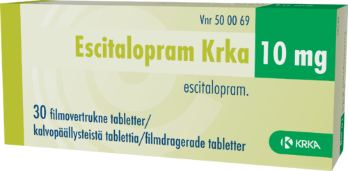 ESCITALOPRAM KRKA 10 mg tabletti, kalvopäällysteinen 1 x 30 fol